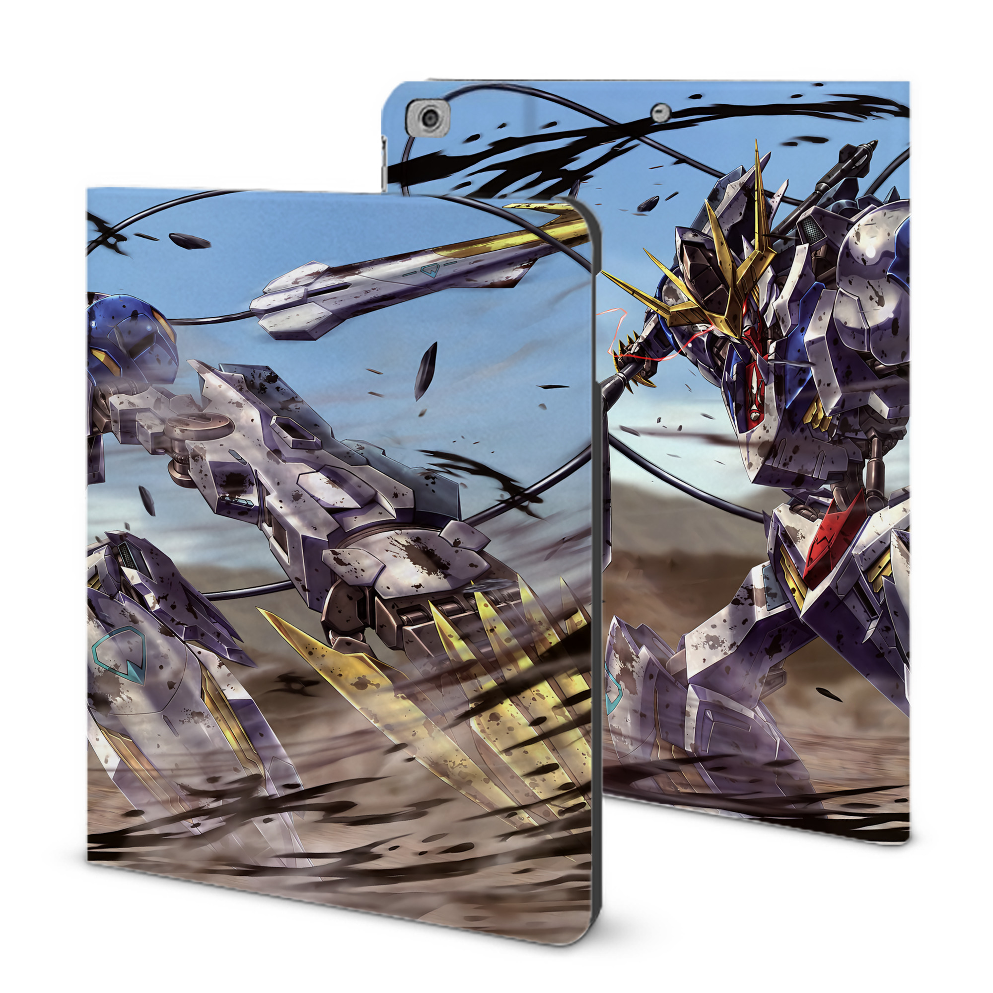 （画像用） 機動戦士ガンダム Mobile Suit Gundam IPad ケース ブック型 PUレザー TPU 耐衝撃 軽量 薄型 ペン収納なし 全面保護 IPad 各モデル対応